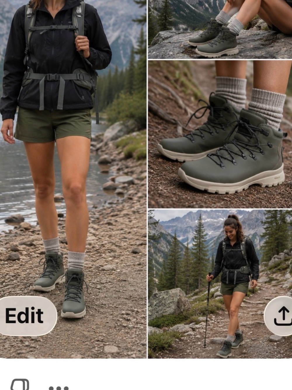 Merrell Olive Green Hiking Boots with Light Sole